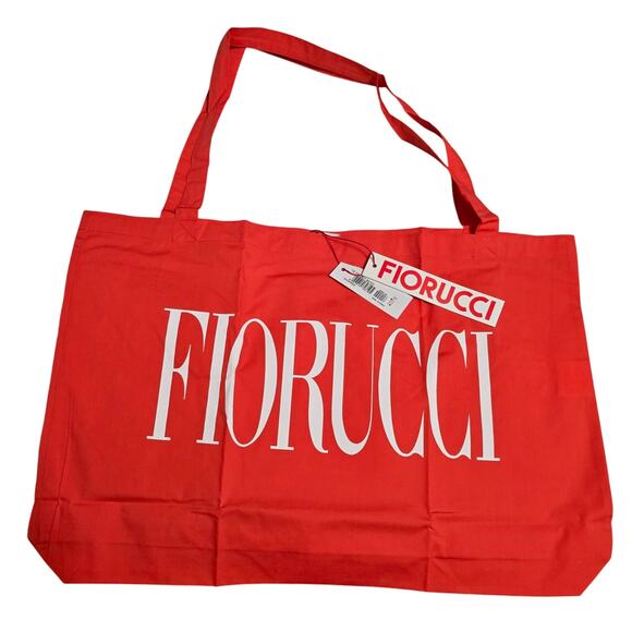 Fiorucci Handbags - Fiorucci Bright Red Tote Bag with Angel Kisses Graphic NWT